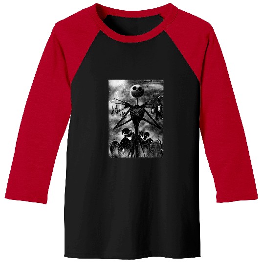 Disney The Nightmare Before Christmas Jack In Graveyard Baseball Tees