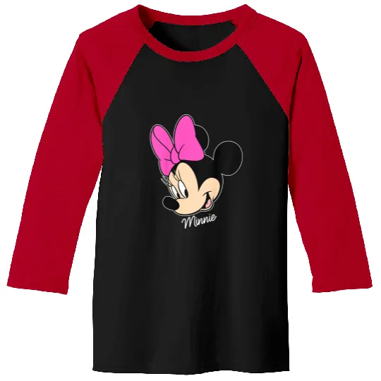 Kids Disney Mickey And Friends Minnie Mouse Big Face Toddler Baseball Tees