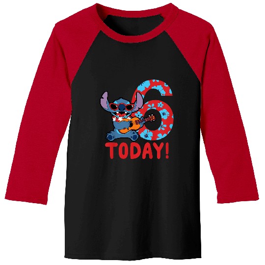 Kids Disney Lilo Stitch Tropical Birthday 6 Years Old Today Baseball Tees