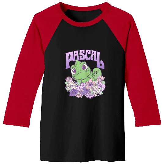 Disney Tangled Cute Pascal Floral Pastel Big Chest Portrait Baseball Tees