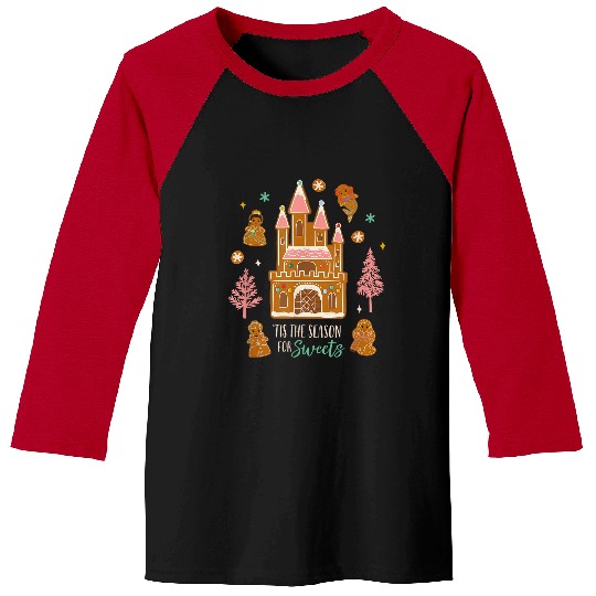 Disney Princess Holiday Gingerbread Castle Season For Sweets Baseball Tees