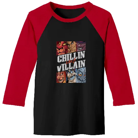 Disney Villains Chillin' Like A Villain Group Portrait Baseball Tees