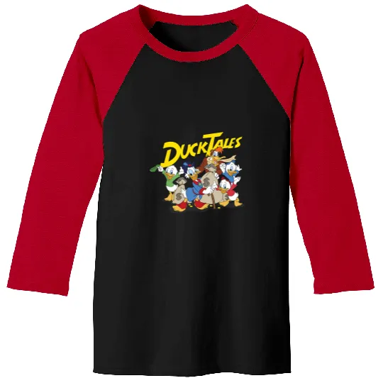Disney DuckTales Main Cast With Money Bags Group Shot Baseball Tees