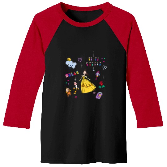 Disney Beauty and the Beast Belle Chibi Princess Icons Baseball Tees
