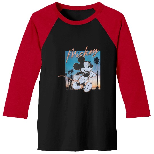 Disney Mickey And Friends Walking On The Sunset Retro Poster Baseball Tees