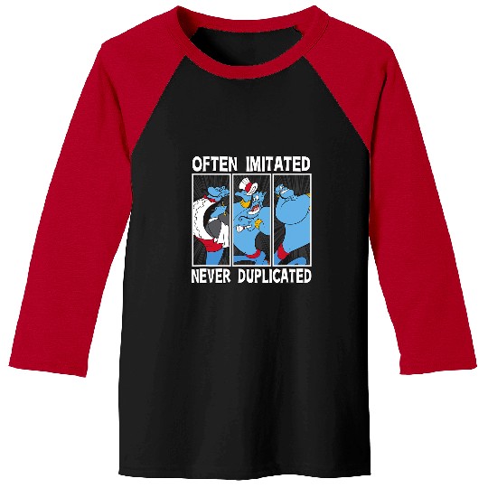 Disney Aladdin Often Imitated Never Duplicated Panels Logo Baseball Tees