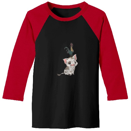 Disney Moana Pua And Hei Hei Simple Portrait Baseball Tees