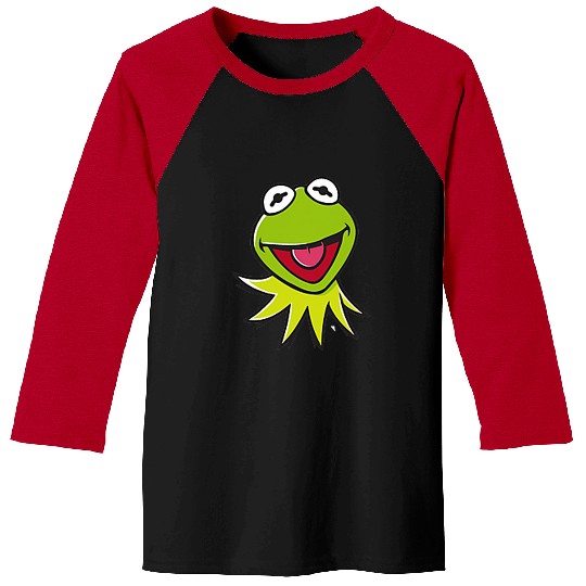 Disney The Muppets Kermit Happy Face Left Chest Pocket Logo Baseball Tees