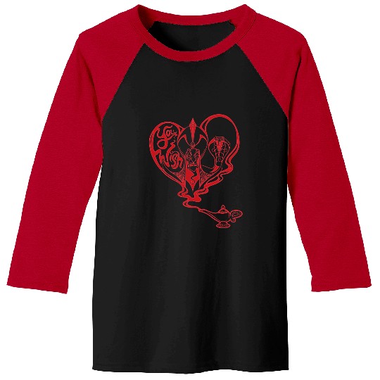 Disney Villains Valentine's Day Jafar You Wish Smoky Heart Baseball Tees