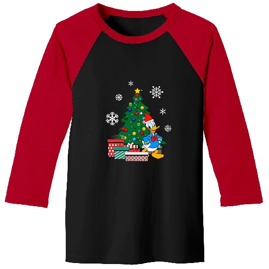 Donald Duck Around The Christmas Tree  : Mickey Disney Christmas, Disney Christmas Baseball Tees
