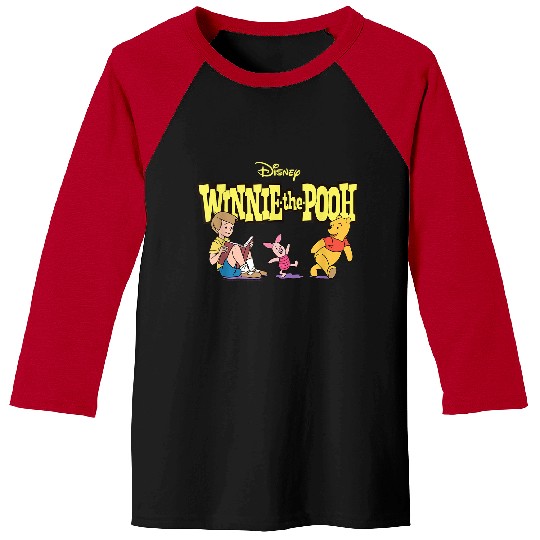 Disneyss Winnie The Pooh Piglet Christopher Robin With Logo Baseball Tees