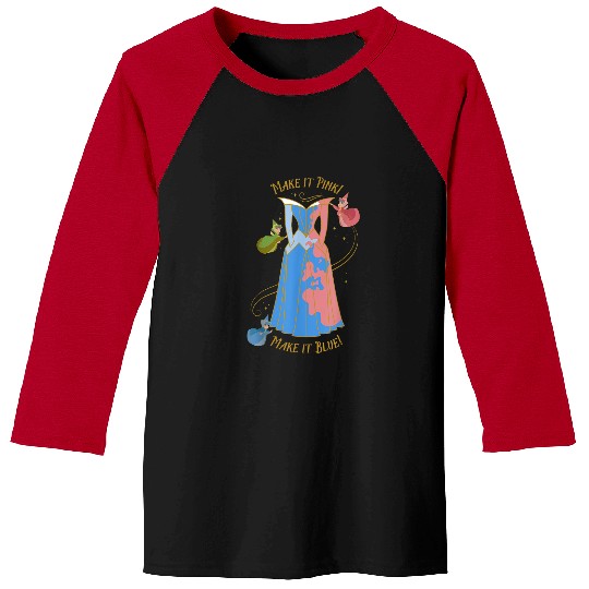 Disneyss Princess Sleeping Beauty 65th Anniversary Pink Blue Baseball Tees