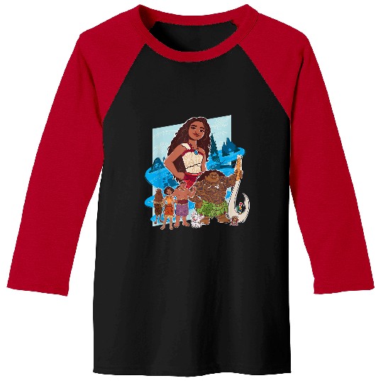 Disneyss Moana 2 Oceania Wayfinder Big Crew Panel Baseball Tees