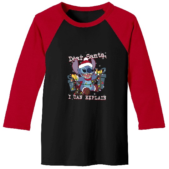Discover Disney Lilo Stitch Christmas Dear Santa I Can Explain Baseball Tees