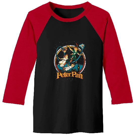 Disney Peter Pan Group London Flying Faded Graphic Baseball Tees