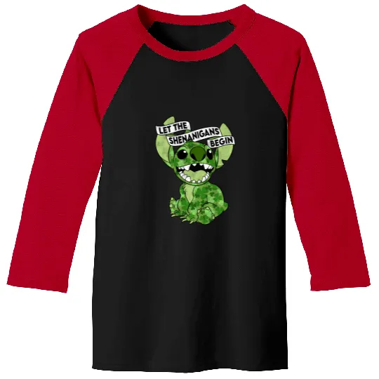 Disney Lilo Stitch St. Patrick'S Day Stitch Shenanigans Baseball Tees