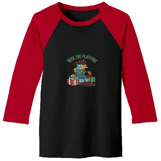 Discover Disney Phineas and Ferb Christmas Perry Deck The Platypus Long Sleeve T-Shirt Baseball Tees
