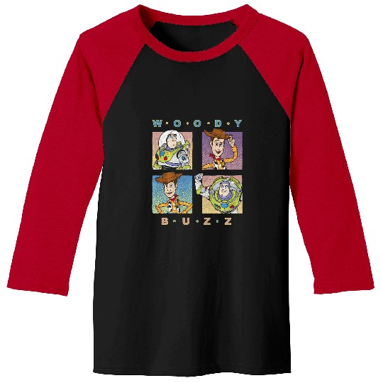 Discover Disney Pixar Toy Story Woody And Buzz Panel Grid Baseball Tees