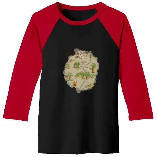 Discover Disney Winnie The Pooh 100 Acre Woods Map Baseball Tees