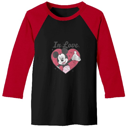 Discover Disney Mickey And Friends Valentine'S Day Mickey In Love Baseball Tees