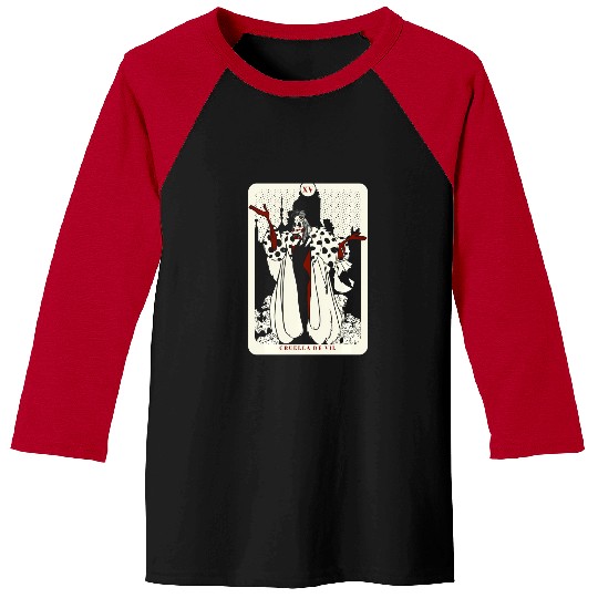 Discover Disney 101 Dalmatians Cruella De Vil Tarot Card Baseball Tees