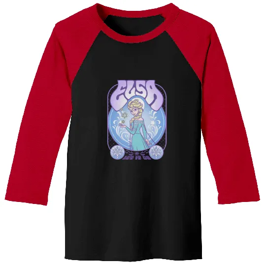 Discover Disney Frozen Elsa Let It Go Seventies Retro Poster Long Sleeve Baseball Tees