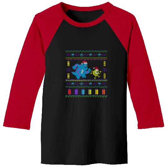Disney PIXAR Monsters, Inc. Ugly Christmas Sweater Holiday Baseball Tees