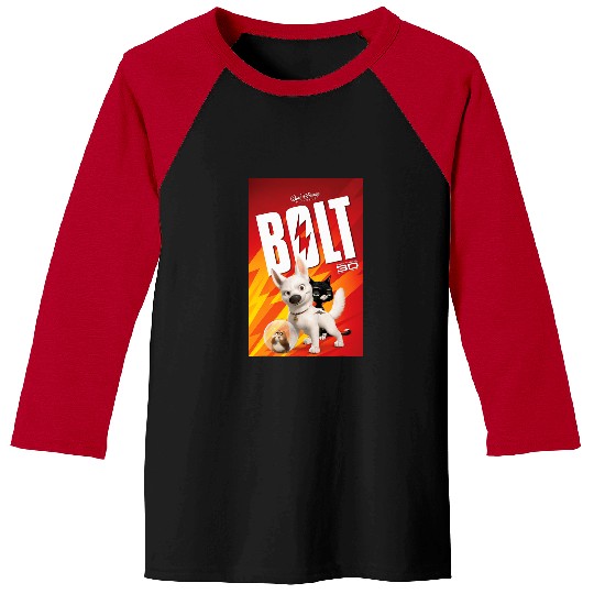 Disney Bolt 3D Hero Dog Vintage Title Movie Poster Baseball Tees