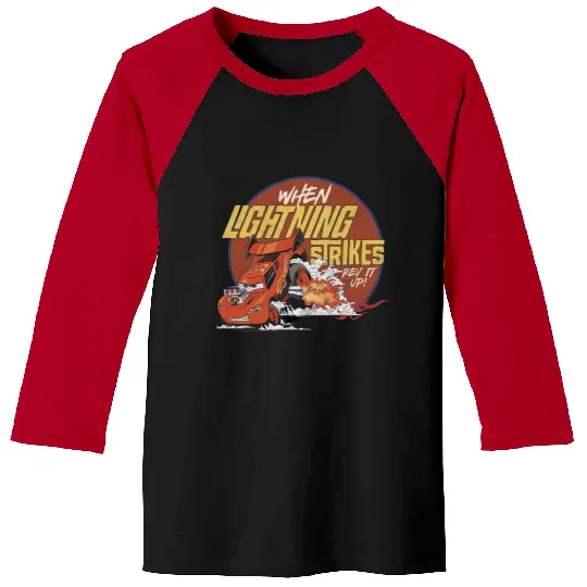 Discover Disney and Pixar’s Cars Lightning McQueen Vintage Long Sleeve Baseball Tees