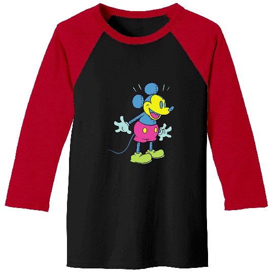 Disney Mickey Mouse Happy Surprise Retro Pop Art Baseball Tees