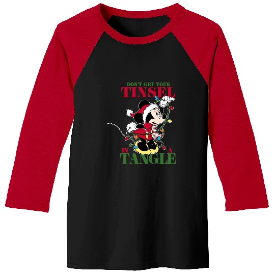 Disney Christmas Minnie Tangled Tinsel Long Sleeve T-shirt Long Sleeve Baseball Tees