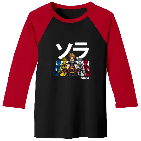 Disney Kingdom Hearts Epic Sora Brave-Brave-Brave-Brave Standing Pose Kanji Epic Baseball Tees