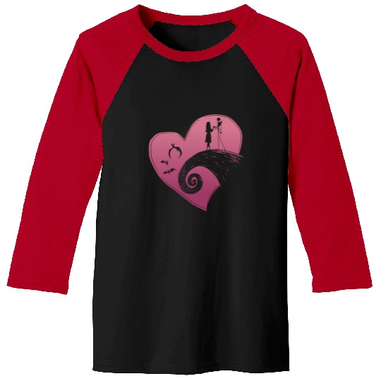Disney The Nightmare Before Christmas Jack and Sally Heart Baseball Tees