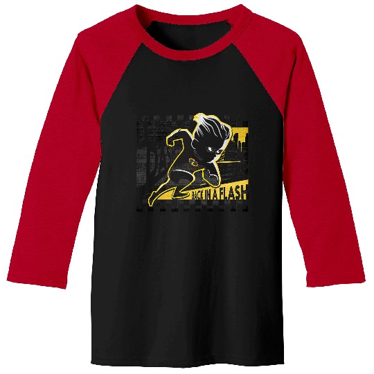 Disney Pixar The Incredibles 2 Dash Retro Racing Flag Logo Baseball Tees