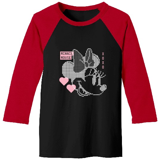 Discover Disney Minnie Mouse Retro Digital Hearts Baseball Tees