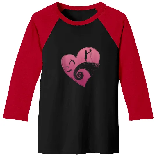 Discover Disney The Nightmare Before Christmas Jack and Sally Heart Baseball Tees