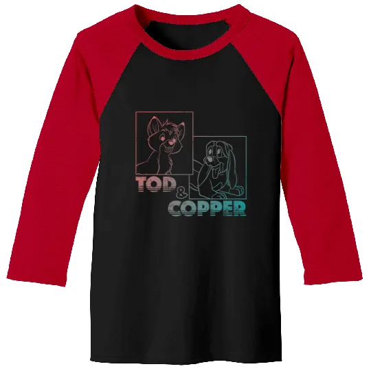 Disney The Fox and the Hound Tod & Copper Gradient Baseball Tees