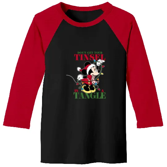 Disney Minnie Mouse Tinsel Christmas Baseball Tees
