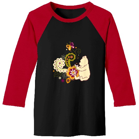 Disneyss Winnie The Pooh Cute Paisley Cupcake Floral Baseball Tees