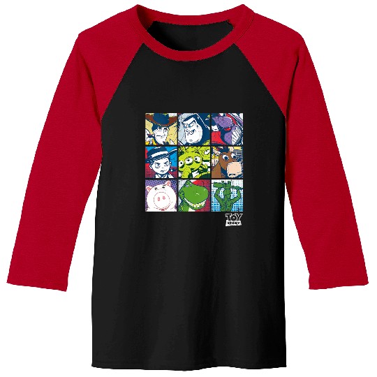 Discover Disney Pixar Toy Story Vintage Faded Retro Character Box Up V-Neck Baseball Tees