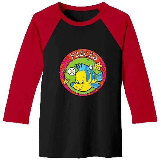 Disney The Little Mermaid Flounder Zodiac Pisces Retro Premium Baseball Tees