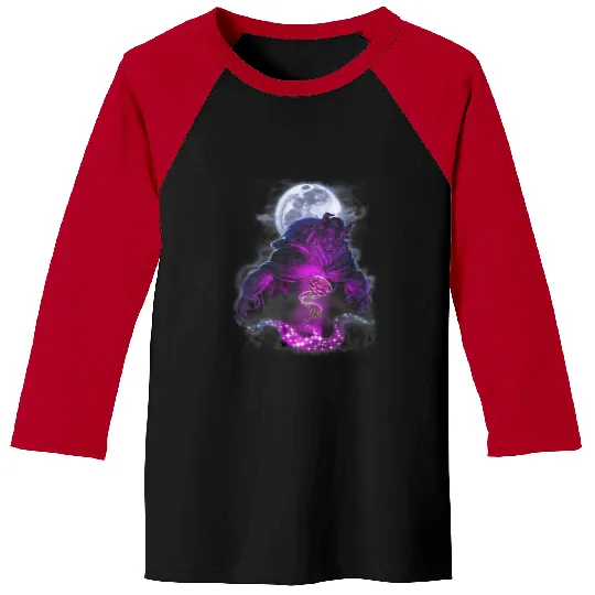 Disneyss Beauty The Beast Moon Rose Airbrush Art Baseball Tees
