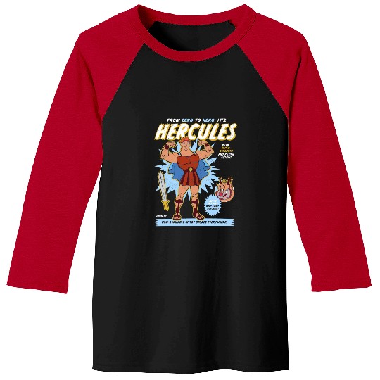 Vintage Disney Hercules Action Figure Poster Baseball Tees