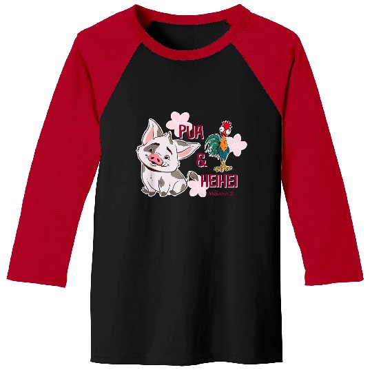 Disneyss Moana 2 Pua Hei Hei Tropical Duo Baseball Tees