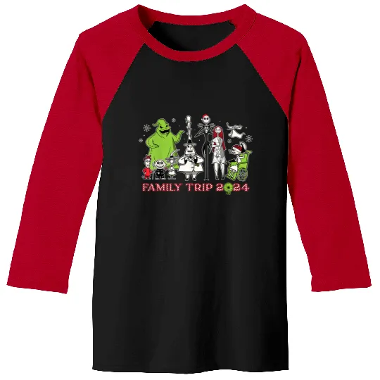 Disneyss The Nightmare Before Christmas Snow Family Trip 2024 Baseball Tees