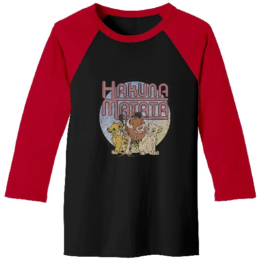 Womens Disney Lion King Retro Hakuna Matata Simba And Friends V-Neck Baseball Tees