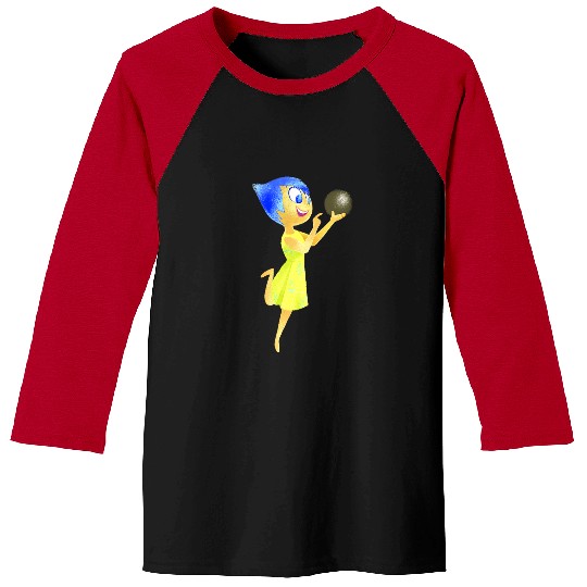 Womens Disney Pixar Inside Out Joy Grabbing A Memory Cute Retro V-Neck Baseball Tees