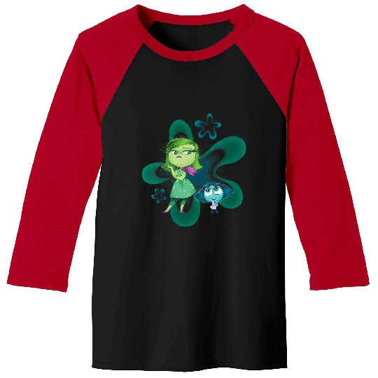 Womens Disney Pixar Inside Out 2 Cute Envy And Disgust Retro Poster V-Neck Baseball Tees
