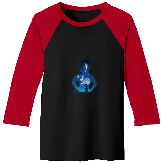 Disney Peter Pan Midnight London Flight Silhouet Baseball Tees