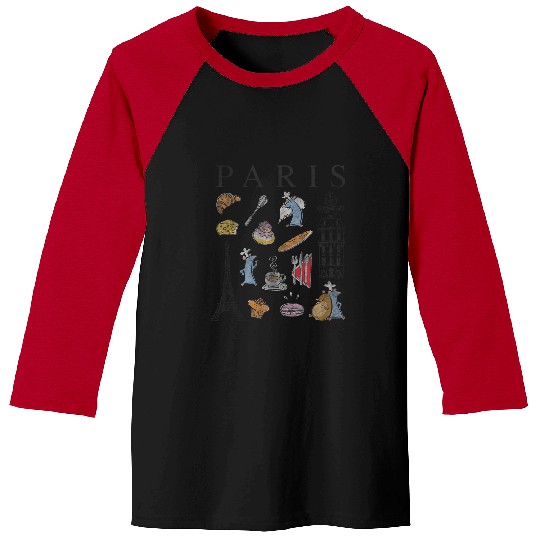Disney Pixar Ratatouille Paris Food & Places Collage Retro Baseball Tees